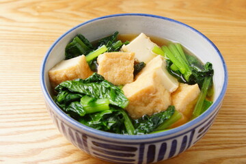 小松菜と厚揚げ