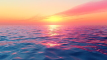 Fototapeta premium Serene Sunset Over Calm Ocean Waters