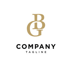 Letter B G Monogram Elegant Logo Icon Vector