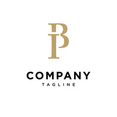 Letter B P Monogram Elegant Logo Icon Vector