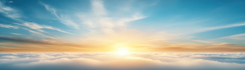 Fototapeta premium Breathtaking sunset vista, aerial perspective from airplane window