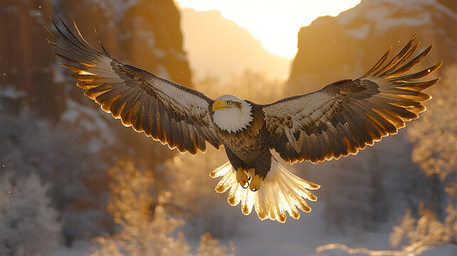 a magestic eagle soaring above a rugged canyon salma ai generative 
