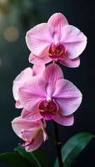 Obraz premium Pressed orchid petals in shades of pink and white, nature, pressed