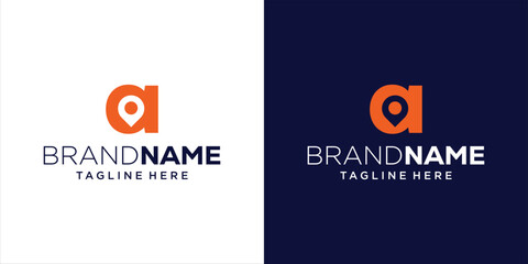 Creative A Logo with Location Pin, Design Inspiration, Illustration, Vector, Icon