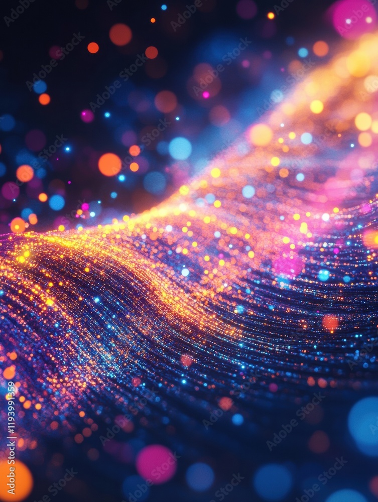 Fototapete vibrant energy lines and dots symbolize dynamic communication across digital landscapes. generative 