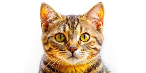 Fototapeta premium Double Exposure Cute American Shorthair Cat Pet Photo, White Background, Artistic Overlay