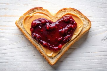 Drone Shot: Heart-Shaped PB&J Sandwich - National Peanut Butter & Jelly Day
