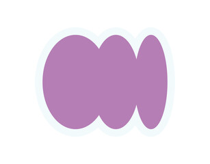 Brutalist abstract shape sticker. Playful modern form with minimal curves and oval elements. Graphic symbol of brutalism, an iconic design with y2k aesthetic. Perfect for contemporary art projects.