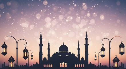ramadan background, Illustration of Ramadan Kareem background with mosque Islamic style arches and Arabic patterns, abstract background	