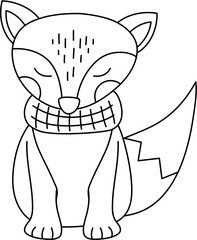 cute autumn animal outline coloring