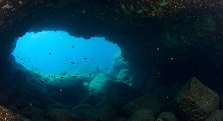 Obraz premium Underwater Coral Reef with Vibrant Marine Life, Exotic Fish, and Colorful Ecosystem in Ocean Depths.