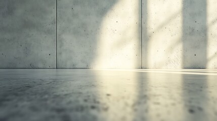A clean, smooth concrete floor and wall with a soft matte finish, illuminated with diffused natural light, creating a neutral and professional backdrop for product presentation, hd quality,
