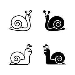 snail icon set color editable
