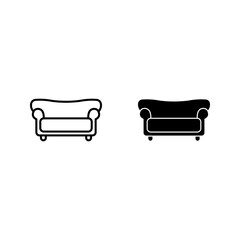 Sofa couch icon set color editable