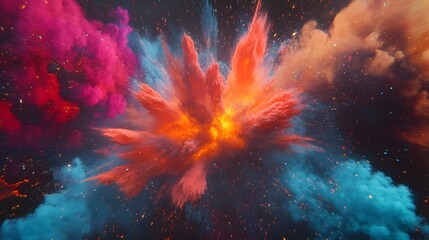 Fototapeta premium Vibrant Color Explosion Abstract Art Background