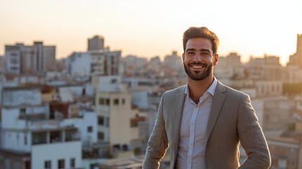 businessman with a city background