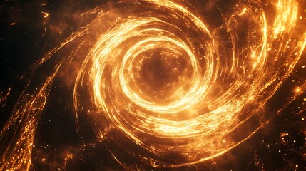 Elegant glowing circle. Sparking particle. Space tunnel