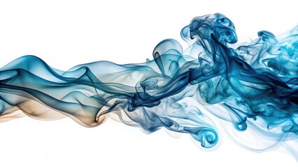 Fototapeta premium Smoke Photography: Abstract White Background, Curls, Flowing Smoke, Whimsical Smoke Images, Elegant Smoke Design, Artistic Smoke Effect