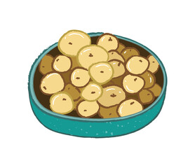 Cooked brown Cordia dichotoma ingredients