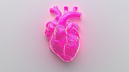 Fototapeta premium Art studio 3d rendering innovative heart design in a digital healthcare concept