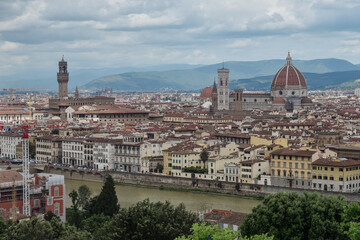 Fototapeta premium Florence Italy Panoramic view from Piazza Michelangelo