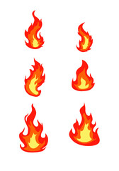 A set of illustrations of fire icons doodle fire icons
