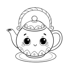 Smiling teapot character

