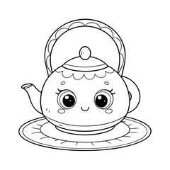 Smiling teapot character
