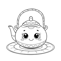 Smiling teapot character
