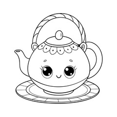 Smiling teapot character
