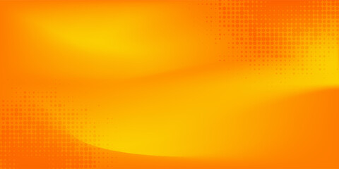 Bright orange-yellow gradient abstract fluid wave background with halftone, modern dynamic wallpaper. Suitable for templates, sales banners, business