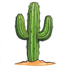 Cactus growth in desert landscape nature illustration vibrant environment artistic view