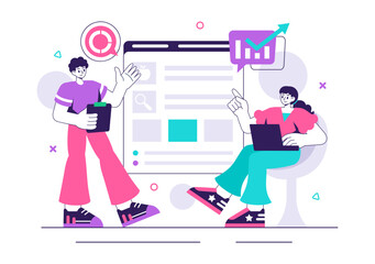 Career Education Vector Illustration Featuring a Growth Oriented Learning Model with Activities Associated with Real Life Experiences in a Background