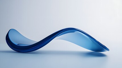 Abstract Blue Glass Wave Form Design
