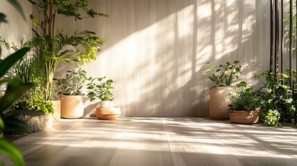 A brushed concrete floor with linear strokes and a plain matte concrete wall, neutral tones, softly illuminated with even lighting for a clean product backdrop, hd quality, natural look --ar 16:9