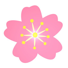 シンプルで美しい桜の花びらのイラスト素材
