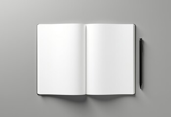 Versatile Open Notebook on a Subtle Grey Textured Surface - A Creative Mockup for Designers and Artists