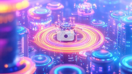 neon cyberpunk cityscape drone light trails - cyberpunk aesthetics