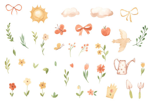 Watercolor landscape illustration for kids