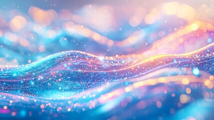 glowing abstract waves, bokeh lights - abstract backgrounds