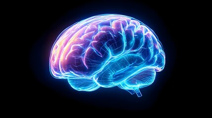 glowing human brain, neurology, ai - abstract imagery
