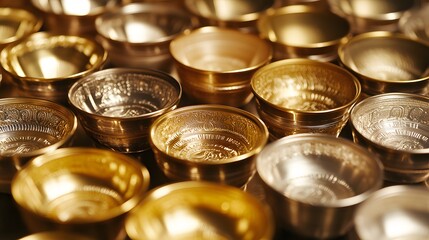 Ornate Golden And Silver Bowls Collection