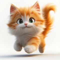 Adorable Fluffy Kitten: A Cute and Playful Orange Tabby Cat
