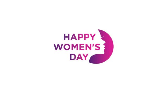 Happy Woman's Day. Silhouette of a women's day vector. International women's day celebration. Motion graphics.