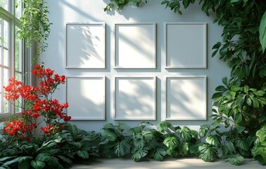 Blank White Postcard Mockup Minimalist Design with Soft Shadows on Textured Background