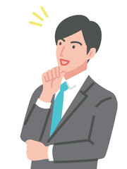 腕を組みをして考えるビジネスマン