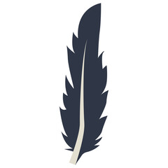 Obraz premium Curve Bird Feather Silhouette. Isolated on White Background. Vector Illustration