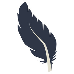 Curve Bird Feather Silhouette. Isolated on White Background. Vector Illustration