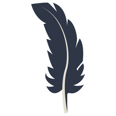 Fototapeta premium Curve Bird Feather Silhouette. Isolated on White Background. Vector Illustration