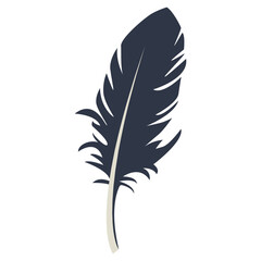 Obraz premium Curve Bird Feather Silhouette. Isolated on White Background. Vector Illustration